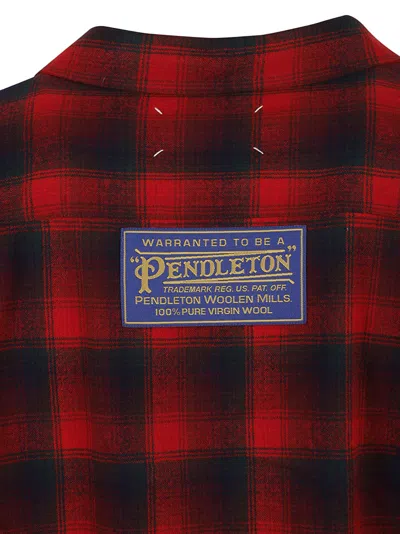Maison Margiela Plaid Pattern Button-down Shirt In Red