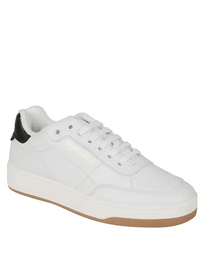 Saint Laurent Low-top Lace-up Sneakers In White