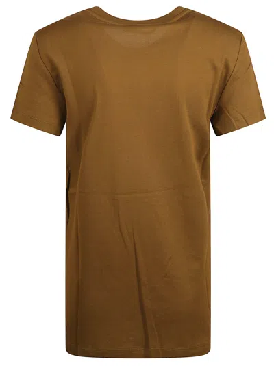 Max Mara Brown Graphic Embellished T-shirt In Brown