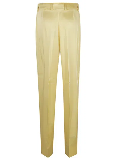Stella Mccartney Straight-leg Trousers With Low-rise Waist In Yellow
