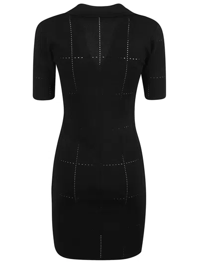 Max Mara Olivi V-neck Mini Dress In Black