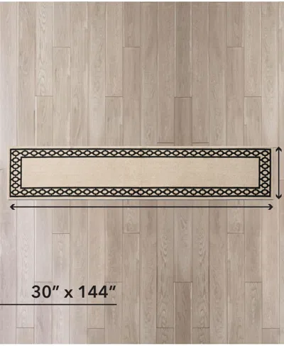 Jean Pierre New York Christine Trellis Border Tufted Runner Rug, 30" X 144"