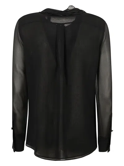 Burberry Lightweight Black Shirt With Sheer Design In Black