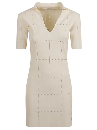 Max Mara Knee-length V-neck Dress In Neutral