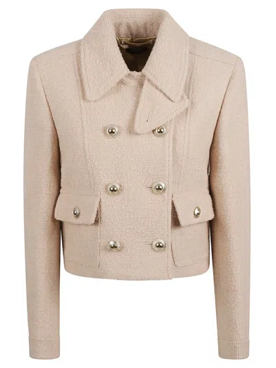 Tom Ford Double-breasted Jacket With Gold Buttons In Neutral