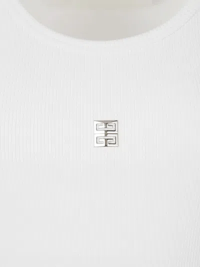 Givenchy Fitted Sleeveless Top With Ribbed Texture In White