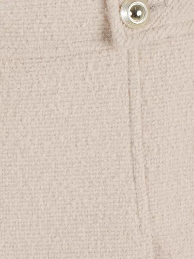 Tom Ford Textured Structured Skirt With Decorative Buttons In Neutral
