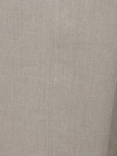 Max Mara Sleeveless Beige Midi Dress With V-neckline In Gray