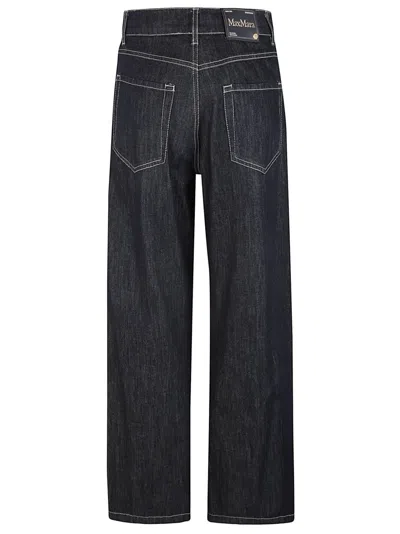 Max Mara Wide-leg Denim Jeans In Black