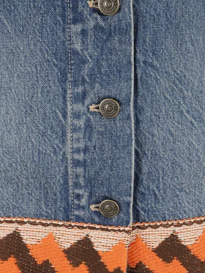 Valentino Garavani Embroidered Hem Mini Skirt In Blue