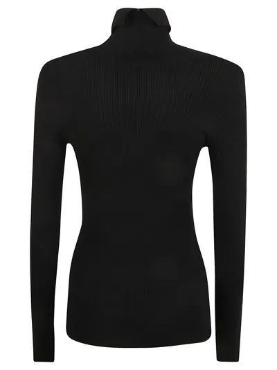 Burberry Fitted Black Sweater With High Neck In Black