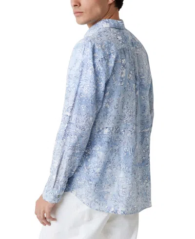 Guess Men's Island-pattern Shirt In Blue
