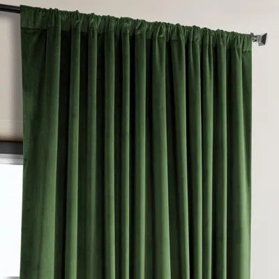 Half Price Drapes Wild Rose Extra Wide Heritage Plush Velvet Room Darkening Curtain