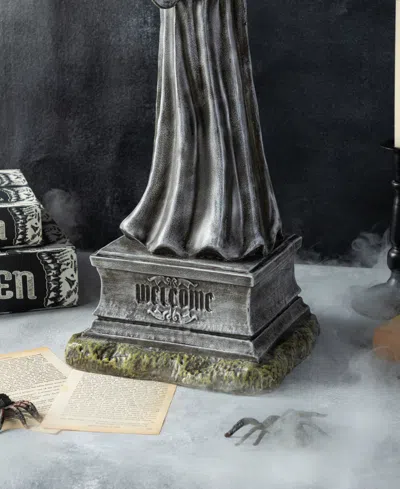 Glitzhome 24" Lighted Halloween Grim Reaper Resin Porch Decor