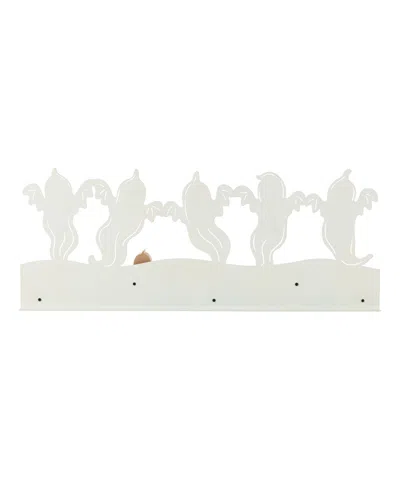 Glitzhome 7" Halloween Wooden Metal White Ghost Silhouette Countdown Table Sign