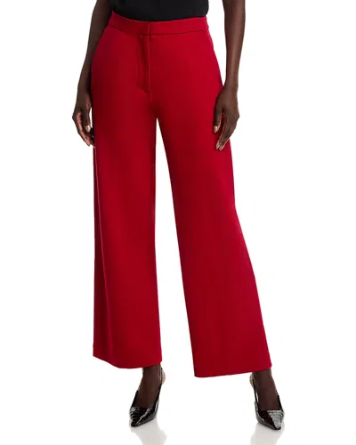 Misook High Rise Ponte Pants In Red
