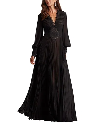 Tadashi Shoji Fellows Blouson Sleeve Gown In Black
