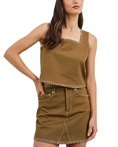 Rails Laurel Contrast Stitch Mini Skirt In Brown