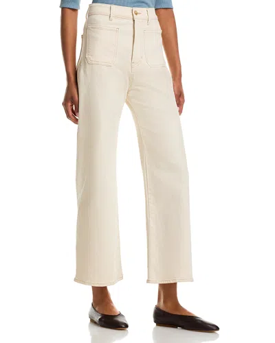 Veronica Beard Grant High Rise Wide Leg Jeans In Ecru In White