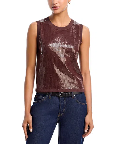 Aqua Sequin Sweater Tank - Exclusive In Burgundy