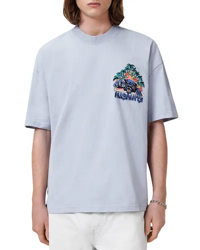 Allsaints Pounce Graphic-print T-shirt In Blue