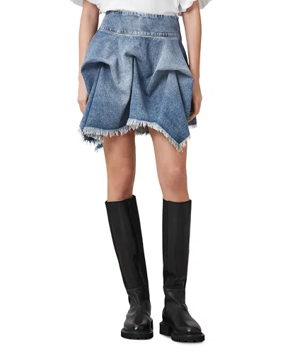 Allsaints Crissy Denim Skirt In Blue