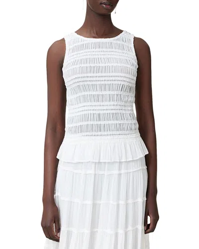 Allsaints Marion Pleated Sleeveless Top In White