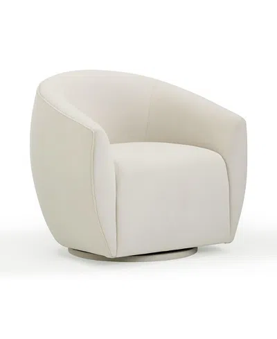 Tov Furniture Jordan Velvet Swivel Chair In White