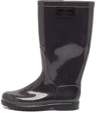 Pre-owned Valentino Garavani Lace-print Rain Boots