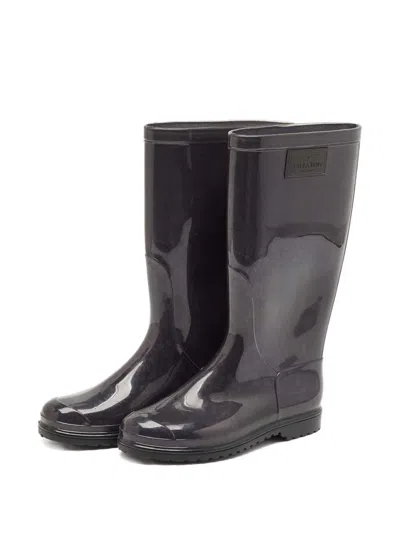 Pre-owned Valentino Garavani Lace-print Rain Boots