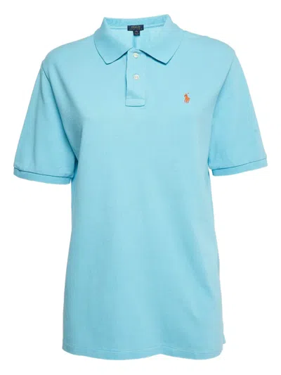 Pre-owned Polo Ralph Lauren Vintage 2023 Polo Pony-embroidered Polo Top In Blue