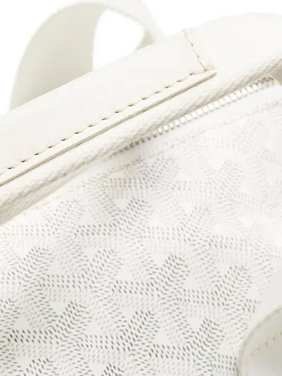 Pre-owned Goyard Ine Coated-canvas Pet Carrier In White