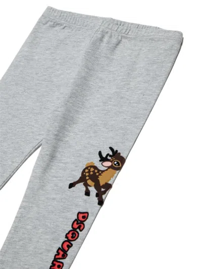 Dsquared2 Cotton Leggings In Gray