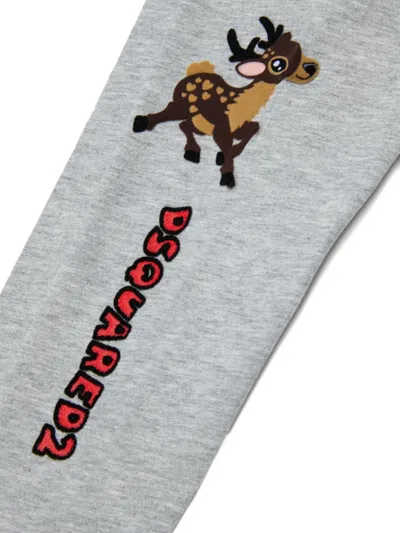 Dsquared2 Cotton Leggings In Gray