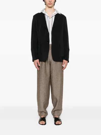 Giorgio Armani Single-breasted Blazer In Black