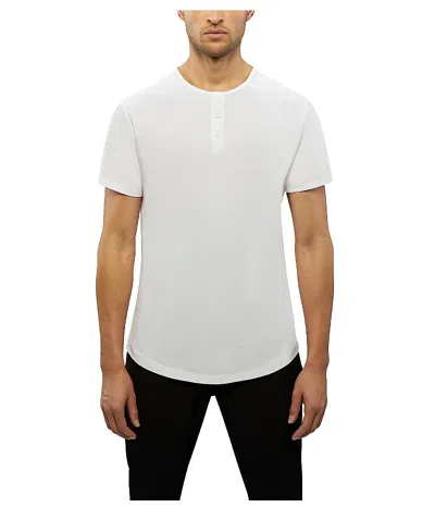 Cuts Trim Fit Short Sleeve Henley In White
