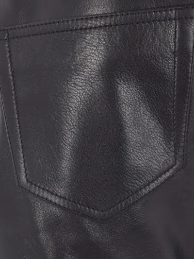 Isabel Marant Lace-up Leather Straight Trousers In Black