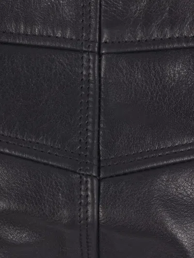 Isabel Marant Lace-up Leather Straight Trousers In Black