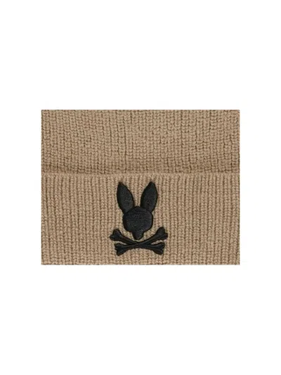 Psycho Bunny Allen Merino Wool Wet Sand Beanie B6a988u1ht-wtd In Brown