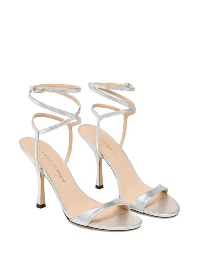 Stuart Weitzman Metallic Buckle Wrap Sandals