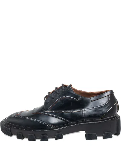 Pre-owned Balenciaga Stitch-detail Leather Derby Shoes