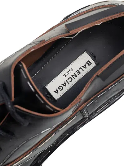 Pre-owned Balenciaga Stitch-detail Leather Derby Shoes