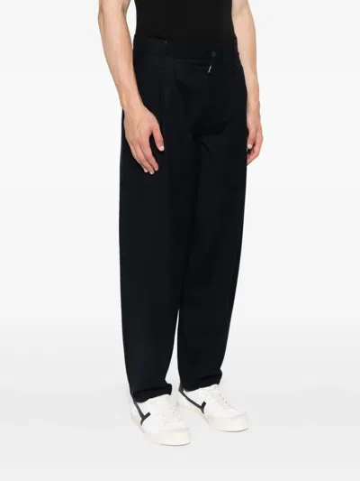 Giorgio Armani Pleated Virgin Wool Trousers In Black