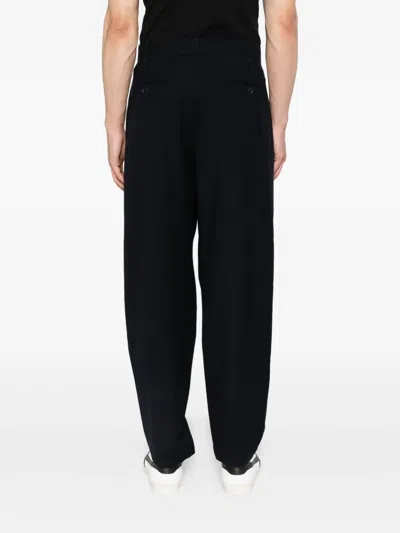 Giorgio Armani Pleated Virgin Wool Trousers In Black