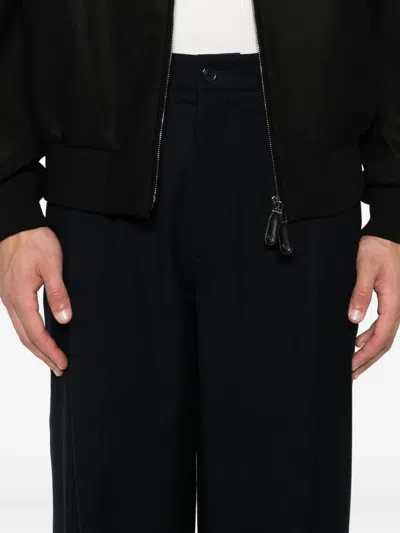 Giorgio Armani Pleated Virgin Wool Trousers In Black