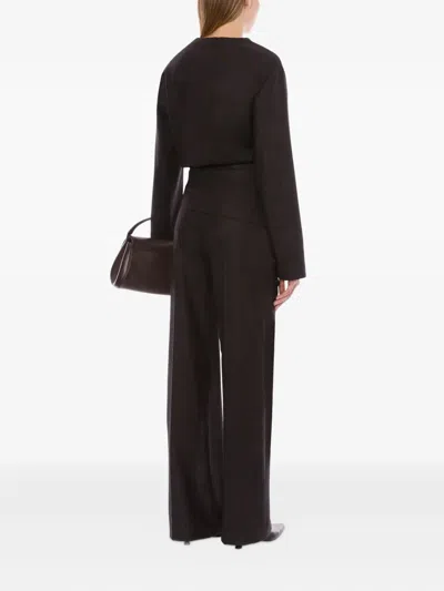 Alberta Ferretti Wrap-effect Coat In Brown