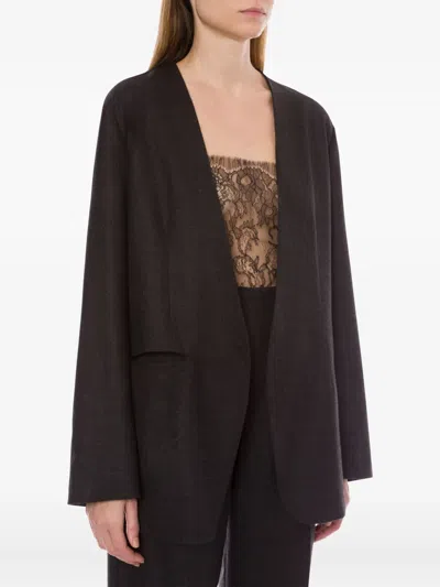 Alberta Ferretti Wrap-effect Coat In Brown