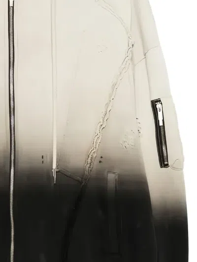 Feng Chen Wang Distressed Zip-up Hoodie In Neutral