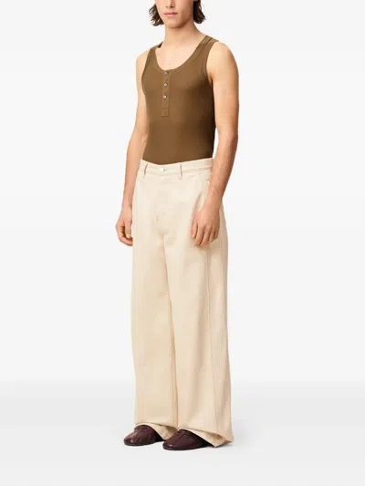 Ami Alexandre Mattiussi Ami Paris Jean Wide Fit Avec Bandes Laterales In Neutral