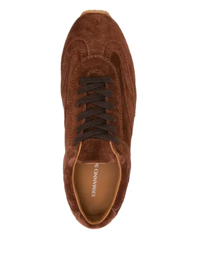 Ermanno Scervino Suede Sneakers In Brown
